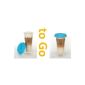 4 double latte macchiato glasses newly available with silicone lid as To Go