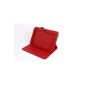 Skin Case Cover red leather look luxury DURAGADGET tilt and rotating (portrait or landscape) for tablet Samsung Galaxy Note 10.1 