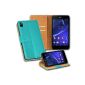 OneFlow PREMIUM - Book-Style Case in wallet design with stand function - for Sony Xperia Z2 - Turquoise (Electronics)