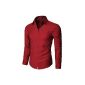 Doublju Men Casual Shirt Long Sleeve Basic Design (A03) (Textiles)