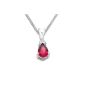 Miore ladies necklace 9 carat (375) rhodium plated white gold ruby ​​(jewelry)