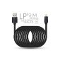 [Apple MFi certification] --LP® cable lightning / thunder original charger 8 pin / pin to USB for synchronization, data transformation for iPhone 6 6More / 5 5S 5C / iPad 4 / Air / Mini / iPod touch, ★ ★ MFI certified by Apple, perfectly compatible with iOS 7/8, good quality- (3m-Black) (Electronics)