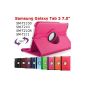Cameleon King DARK ROSE Samsung Galaxy Tab 3 7.0 7 '' T2100 / T210 / T210R / T211 with 1 Pen Pouch Bag Multi Angle Offert- ROTARY 360 - Many colors available - Shell Case PU LEATHER, 360 ° rotation, Stand (Supplies Office)
