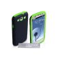 Yousave Accessories® Samsung Galaxy S3 pocket Dual Combo Case Black / Green With Screen Protector (Wireless Phone Accessory)