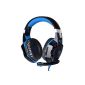 Andoer EACH G2000 ear during game Gaming Headset with microphone stereo subwoofer LED light strip for PC Game (Blue) (1)