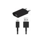 Original q1 2in1 Set Black Micro USB Charger data cable charging cable power supply adapter for Sony Xperia Z2 (Electronics)