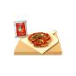 Vesuvo V38303 Pizzastein- / bread brick set for oven and grill with pizza shovel and pizza flour, square, 38 x 30 x 3 cm (household goods)