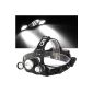 fitTek® 3000LM 3LED Headlamp Headlamp CREE XM-L T6 R2 4 modes Camping luminous paint Wei?  (Misc.)