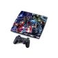 PS3 Slim PlayStation 3 Slim Skin Sticker PVC for console + 2 Controller / Pads Protector Decal Cover leather effect (Video Game)