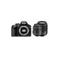 Nikon D3200 SLR Digital Camera Kit 24.7 + AF-S DX Nikkor Lens VR 18-55mm + 55-200mm Lens Black (Electronics)
