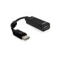 DELOCK Adapter DP-St> HDMI Bu 22,5cm black (Accessories)