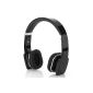 deleyCON Bluetooth Headset Earphone - [Black] - Stereo - adjustable size - folded - extra soft cushion (Electronics)