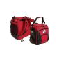 BRUBAKER Winter Sport Backpack / Skistiefeltasche PROFESSIONAL for shoes and helmet with backpack straps and foam back pad!  Red / Black (Misc.)