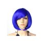 Women Bob Bobo wig Wigs Wigs Short Straight Cosplay Party Show Blue 40cm (Personal Care)