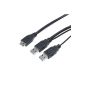 LogiLink CU0072 USB cable, USB 3.0, 2x AM to BM 1x micro, black, 1,00m (Accessories)
