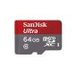 Memory Card SanDisk Ultra microSDXC 64GB Class 10 UHS-I with a read speed of up to 48 MB / s for Android + SD Adapter (SDSDQUAN-064G-G4A) (Personal Computers)