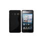 Luxburg® Case Cover Shell Huawei Ascend Y300 TPU silicone case Dark Black / Black