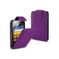 N4U Accessories - Cover / Case / Shell in top quality leather - Purple - For Samsung Galaxy Y S5360 And The Screen Protector High Quality (Wireless Phone Accessory)