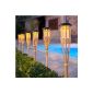 Set of 4 LED Solar Bamboo Garden Torches 82cm Lights4fun