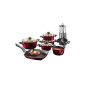 BEEM Germany Startherm 17-piece cookware set, fire red (household goods)