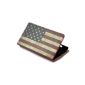 Flip PU Leather Wallet Retro USA Cover Case Shell Cover Case For Nokia Lumia 520 Case (Electronics)