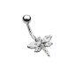 Taffstyle® navel piercing dragonfly Libellula with crystal pendants (jewelery)