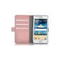 JAMMYLIZARD | Folio Deluxe Leather-look Samsung Galaxy S2, Pale Pink (Wireless Phone Accessory)