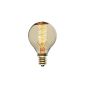 PureLumeTM Edison Vintage Radio Globe bulb (25W, E14, 110-240V, Handwound) Ideal for nostalgia and retro lighting