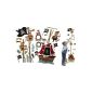XL - 3-D measuring stick pirate - Wall Decal - growing Wall Stickers - - Self-adhesive stickers with 4 extra - Boy / yardsticks pirates measuring strip (Baby Product)