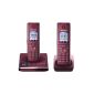Panasonic KX-TG8562GR cordless phone with voice mail and caller ID (4.6 cm (1.8 inch) display) Red (Electronics)