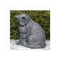 Steinfigur Cats pair cast stone slate gray