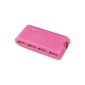 LogiLink 4-Port Hub USB 2.0 with power supply, pink (Accessories)