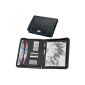 Writing case - briefcase (bonded leather) - zip, calculator, A4 pad and many compartments - black (Office supplies & stationery)