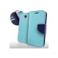 Bingsale Case Genuine Leather Case for Samsung Galaxy S4 cover blue / light blue (Electronics)