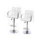 Songmics 2 x chair / chair with armrests anti-slip rubber Load capacity up to 200 kg in white LJB93W