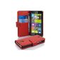 Cadorabo!  PREMIUM - Book Style Case in Wallet Design for Nokia Lumia 1320 INFERNO RED (electronic)