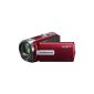Sony DCR-SX45ER SD Camcorder (60x opt. Zoom, 7.6 cm (3 inch) display, image stabilized) Red (Electronics)