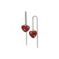 SilberDream sparkling jewelry - earrings 925 silver heart with Swarovski crystal red - GSO211R (Jewelry)