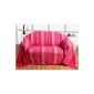 Homescapes Thrown bed / sofa Throw Rose Striped 230 x 255 cm in pure cotton from the collection 