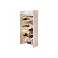 Shoe rack shoe rack for up to 38 pairs of shoes with fabric beige wood about B90 x T33 x H174 cm