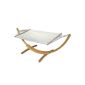 12211 Hammock with wooden frame 310x120 cm, 150 kg load, incl. Fastening material, carabiners, etc. (Household Goods)