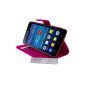 Fuchsia Stand Case Cover Luxury Wallet and G620s Huawei and 3 + PEN FILM OFFERED !!  (Electronic devices)