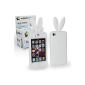White Rabbit Case Cover, Soft Silicone Back Case for iPhone 4G 4S with 3D Ears, thin coating, attractive cover, protective Backcover -Weiß Hase-Gum 4 / 4S (Office Supplies)