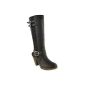 Thirsty Fashion - Boots Woman Cavalier Extensible Mid-Calf Block Heel Knee Long Stem (Clothing)