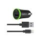 Belkin USB Charger F8J121bt04-BLK cigarette lighter with Lightning Cable for iPad Air / 4 / Mini / Mini Retina / iPhone 5 / 5S / 5C / 5G iPod Touch / Nano 7G 1.2 m 2.4 A Black (phone without accessories wire)
