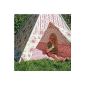HAB & GUT (ZK001) TEEPEE - quality cloth tent for children, flower pattern pink / white, height 135 cm, Ø 185 cm - wooden poles, cotton, Indoor