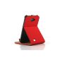Red / Stand Leather Case / Cover / Skin / Shell For Samsung Galaxy Note / GT-N7000 / i9220 + Free Screen Protector (7281-3) (Electronics)