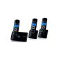 Alcatel Versatis C350 Trio Cordless Phone + 2 combines extra Black (Electronics)