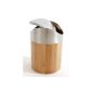 Bamboo Dinnerware Waste container with swing lid, D: 12cm, H: 17cm