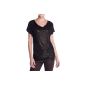 edc by Esprit Women's T-Shirt 112CC1K012, waterfall collar (Textiles)